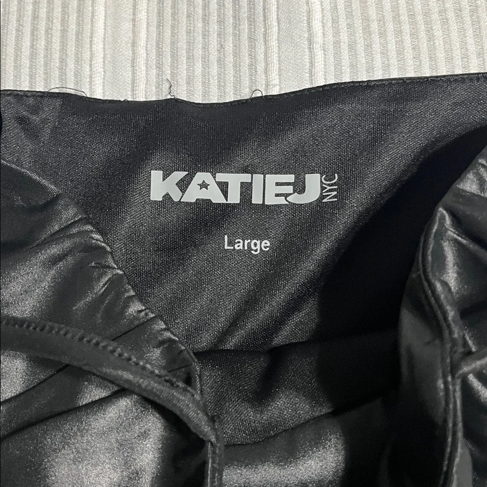 Katie J NYC Black Satin Dress